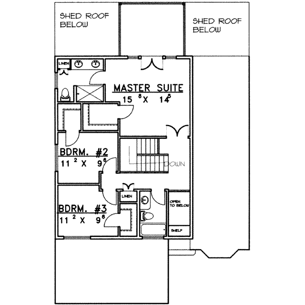 Home Plan - Modern Floor Plan - Upper Floor Plan #117-375
