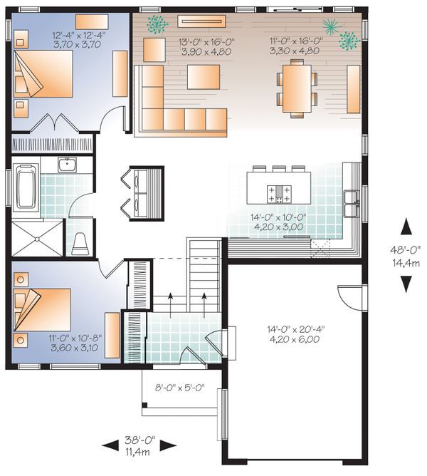 Architectural House Design - Craftsman Floor Plan - Main Floor Plan #23-2304