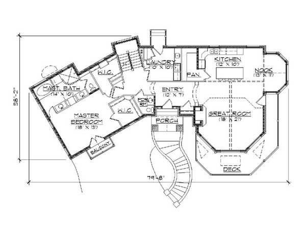 House Plan Design - Traditional Floor Plan - Main Floor Plan #5-393