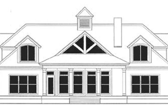 Exterior - Rear Elevation for Southern House Plan #406-262 - 3 bed, 3.5 bath
