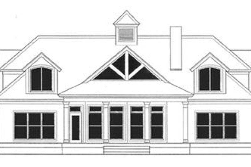 Home Plan - Exterior - Rear Elevation for Southern House Plan #406-262 - 3 bed, 3.5 bath