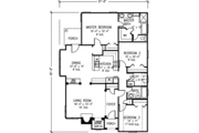 European Style House Plan - 3 Beds 2 Baths 1621 Sq/Ft Plan #410-131 