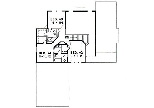 Traditional Floor Plan - Upper Floor Plan #67-724