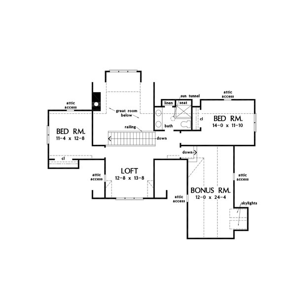 Farmhouse Floor Plan - Upper Floor Plan #929-1131