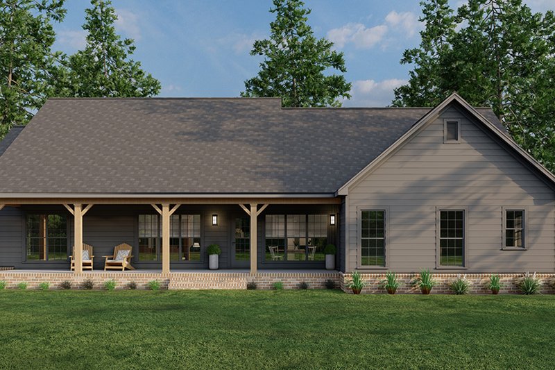 Dream House Plan - Exterior - Rear Elevation 1 for Craftsman House Plan #923-311 - 4 bed, 2.5 bath