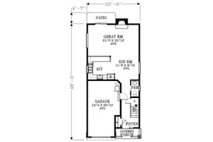 Floor Plan - Main Floor for Craftsman House Plan #53-520 - 3 bed, 2 bath