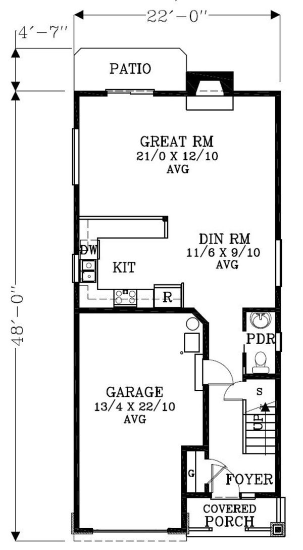 Craftsman Floor Plan - Main Floor Plan #53-520