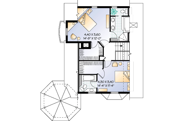Architectural House Design - Victorian Floor Plan - Upper Floor Plan #23-219