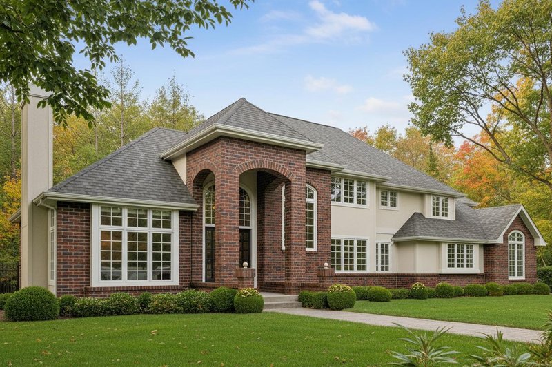 European Style House Plan - 4 Beds 3.5 Baths 4209 Sq/Ft Plan #97-214 Exterior