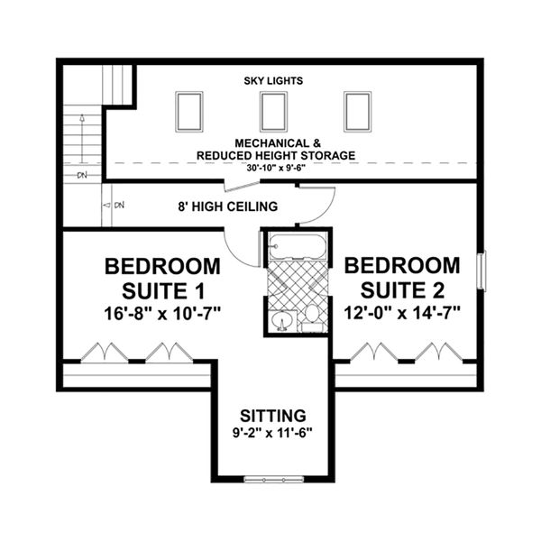 Craftsman Floor Plan - Upper Floor Plan #56-616