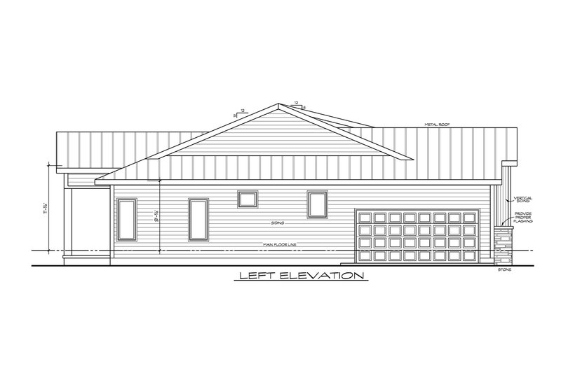 House Blueprint - Exterior - Other Elevation for Contemporary House Plan #20-2579 - 3 bed, 2 bath