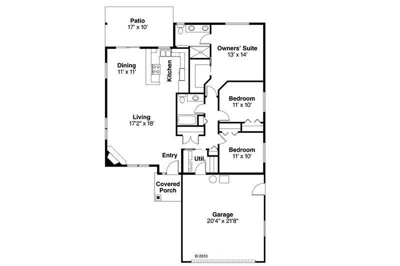 Dream House Plan - Floor Plan - Main Floor for Traditional House Plan #124-914 - 3 bed, 2 bath