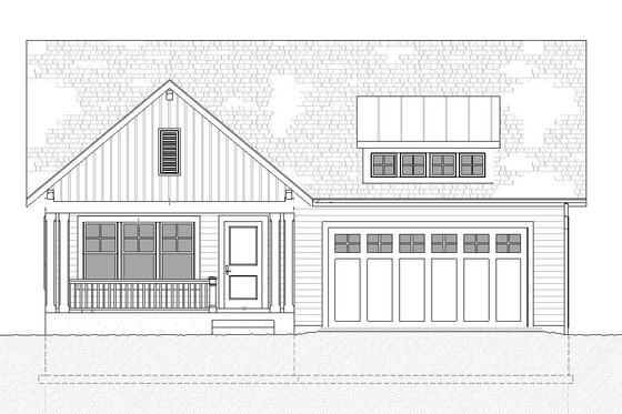Exterior - Front Elevation 4 for Ranch House Plan #901-157 - 3 bed, 2.5 bath