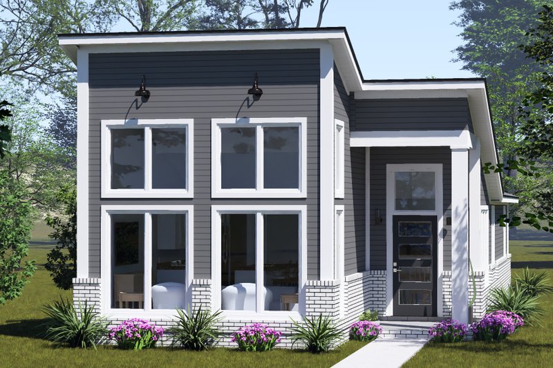 Dream House Plan - Exterior - Front Elevation 2 for Modern House Plan #513-2440 - 2 bed, 2 bath