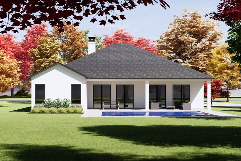 House Plan Design - Exterior - Rear Elevation for Mediterranean House Plan #1096-88 - 4 bed, 3 bath