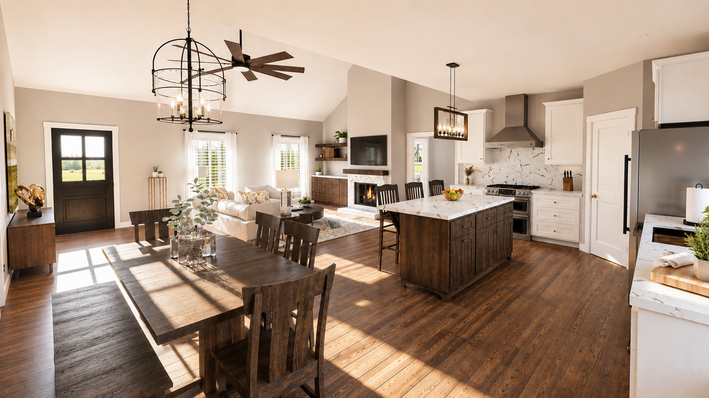 Interior - Dining Room for Farmhouse House Plan #44-313 - 3 bed, 2 bath