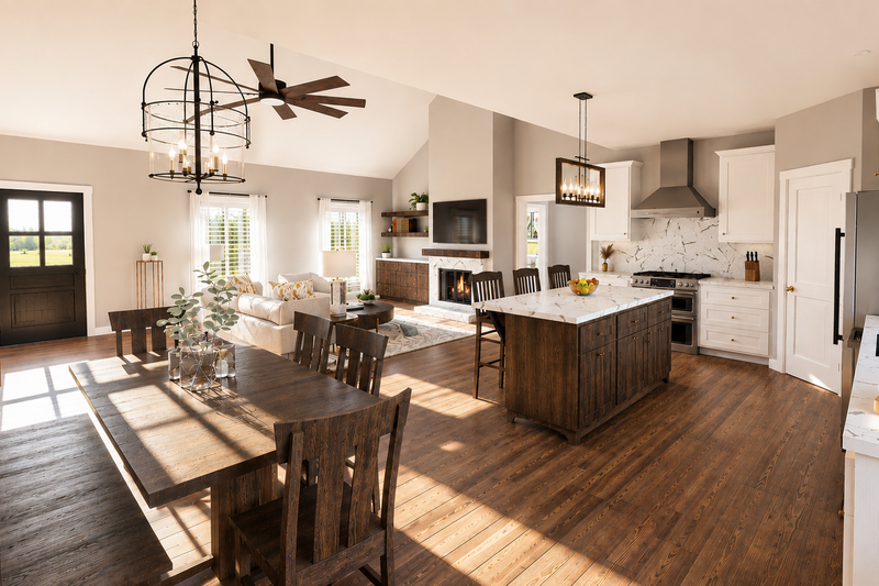 House Blueprint - Interior - Dining Room for Farmhouse House Plan #44-313 - 3 bed, 2 bath
