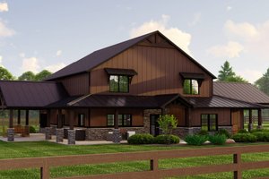 Country Exterior - Front Elevation Plan #1064-233