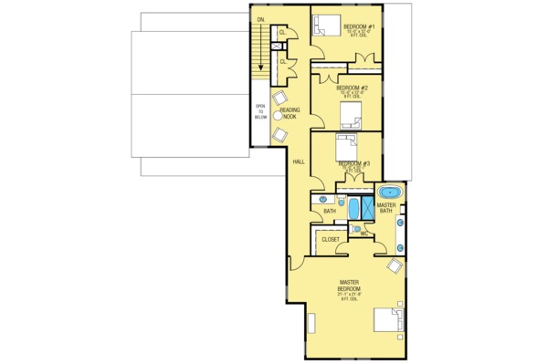 Architectural House Design - Farmhouse Floor Plan - Upper Floor Plan #1068-2