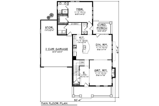 Floor Plan - Main Floor for Traditional House Plan #70-1200 - 4 bed, 2.5 bath