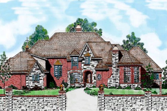 Exterior - Other Elevation for European House Plan #52-167 - 5 bed, 5.5 bath