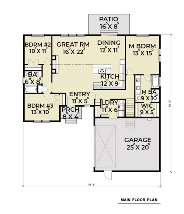 Craftsman Floor Plan - Main Floor Plan #1070-24