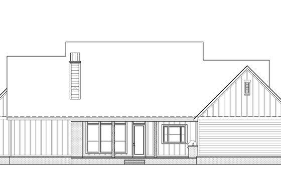 Exterior - Rear Elevation for Farmhouse House Plan #1074-24 - 4 bed, 3.5 bath