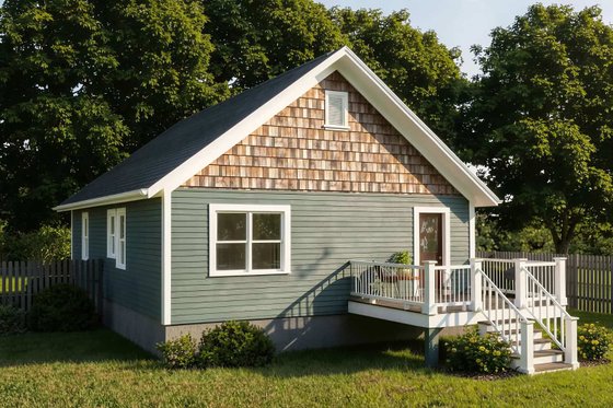 Exterior - Rear Elevation for Cottage House Plan #79-134 - 2 bed, 2 bath