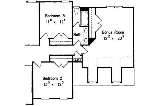 Floor Plan - Upper Floor 1 for Classical House Plan #927-110 - 4 bed, 3 bath