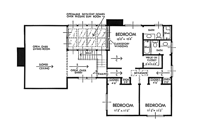 Dream House Plan - Floor Plan - Upper Floor for Contemporary House Plan #320-1273 - 3 bed, 2.5 bath