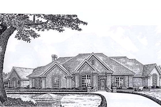 Exterior - Front Elevation for European House Plan #310-931 - 3 bed, 3 bath