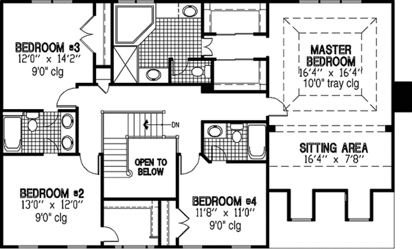 Dream House Plan - Country Floor Plan - Upper Floor Plan #953-85