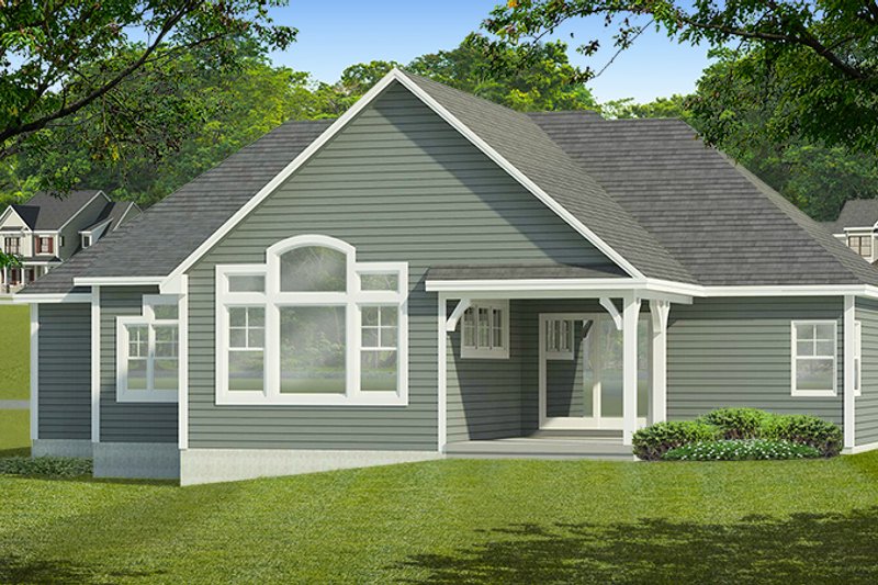 Dream House Plan - Exterior - Rear Elevation for Ranch House Plan #1010-185 - 3 bed, 2 bath