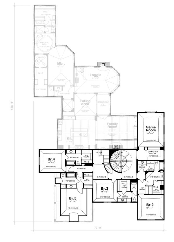 European Floor Plan - Upper Floor Plan #20-2167