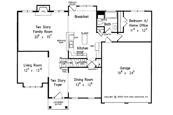 Floor Plan - Main Floor for Classical House Plan #927-622 - 4 bed, 3 bath