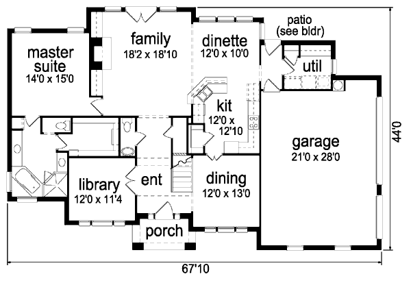 Home Plan - Traditional Floor Plan - Main Floor Plan #84-372