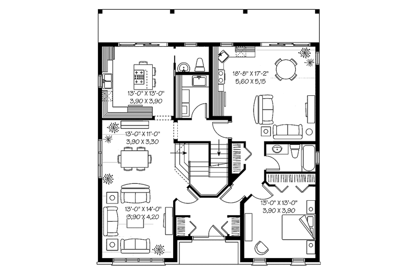 Dream House Plan - Floor Plan - Main Floor for European House Plan #23-2373 - 5 bed, 3.5 bath