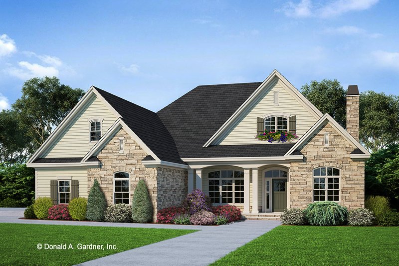 Architectural House Design - Exterior - Front Elevation 3 for Craftsman House Plan #929-824 - 4 bed, 3 bath