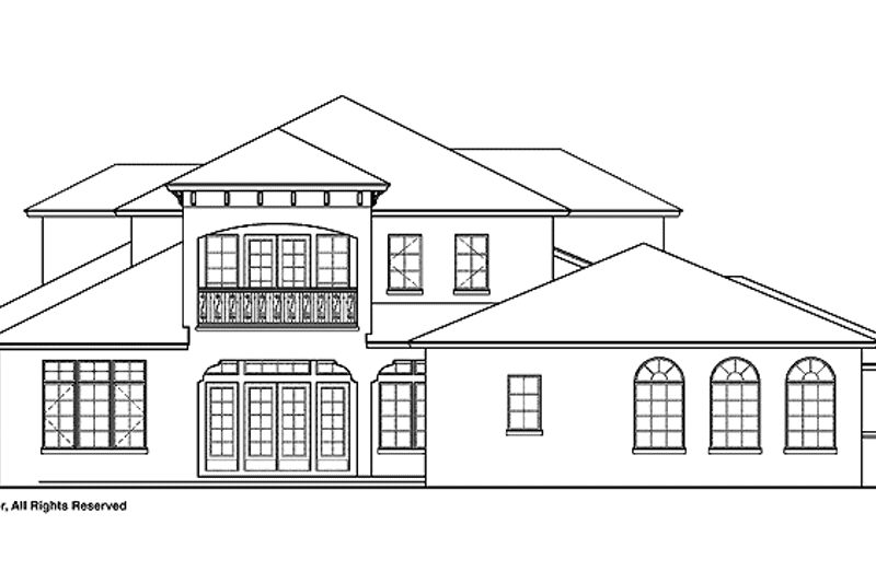 Dream House Plan - Exterior - Rear Elevation for Mediterranean House Plan #1019-8 - 5 bed, 4.5 bath