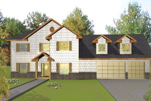 Architectural House Design - Exterior - Front Elevation for Traditional House Plan #117-837 - 5 bed, 3.5 bath