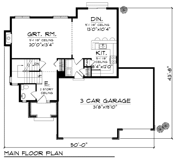 Dream House Plan - European Floor Plan - Main Floor Plan #70-974