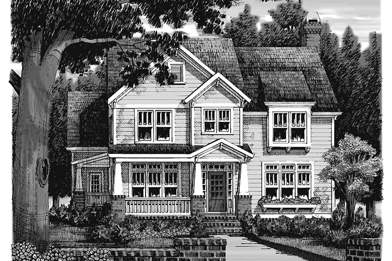 House Blueprint - Exterior - Front Elevation 9 for Craftsman House Plan #927-935 - 4 bed, 3.5 bath
