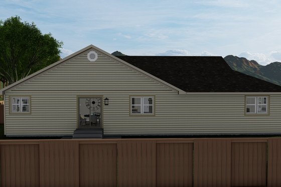 Exterior - Rear Elevation for Traditional House Plan #1060-58 - 3 bed, 2.5 bath