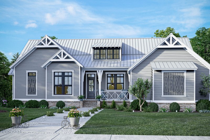 Architectural House Design - Ranch Exterior - Front Elevation Plan #1081-3