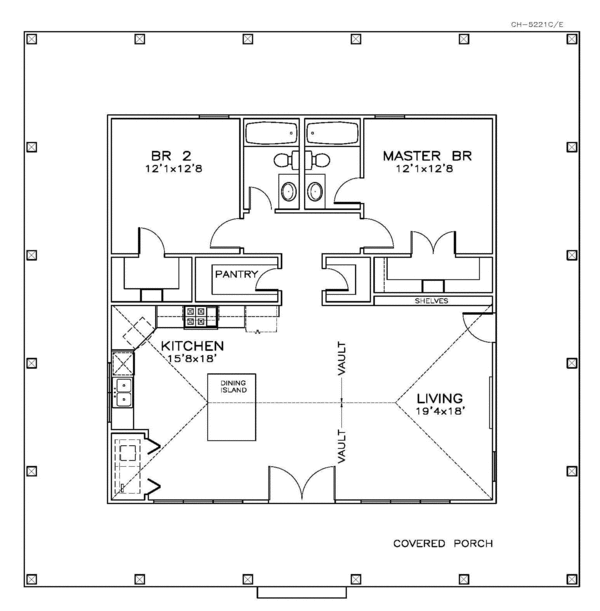 House Plan Design - Southern Floor Plan - Main Floor Plan #8-140
