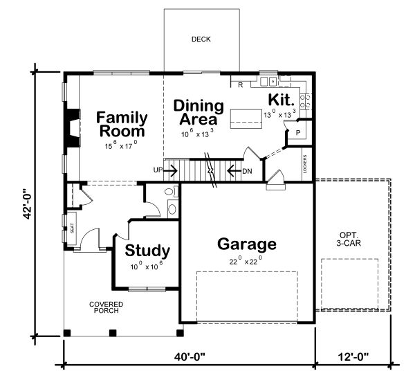 House Blueprint - Craftsman Floor Plan - Main Floor Plan #20-2343