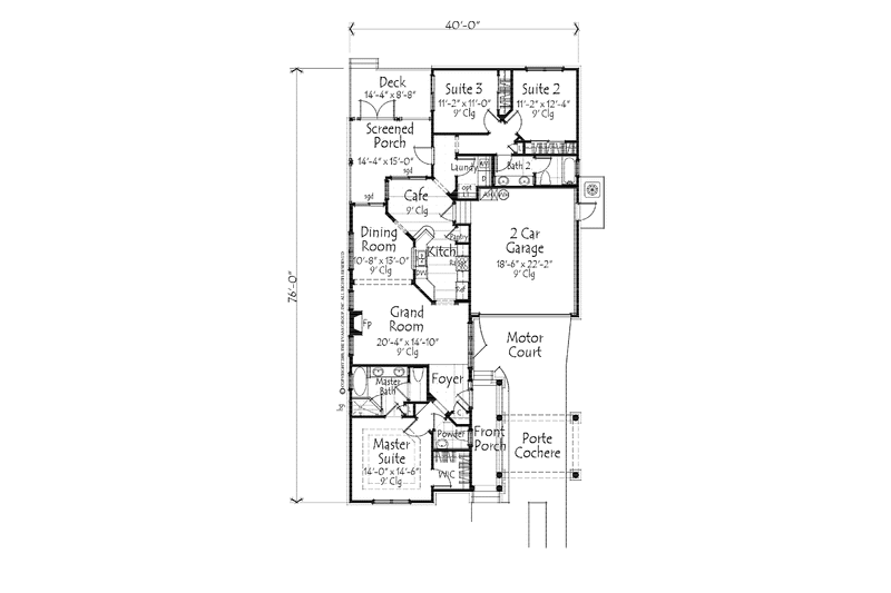 Home Plan - Floor Plan - Main Floor for Craftsman House Plan #1007-59 - 3 bed, 2.5 bath