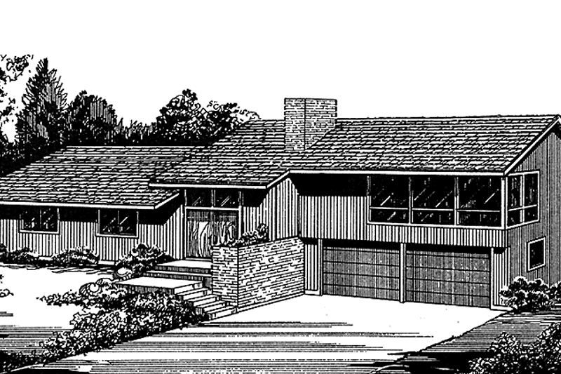 Dream House Plan - Contemporary Exterior - Front Elevation Plan #320-1338