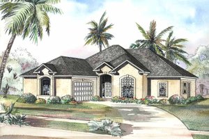 Mediterranean Exterior - Front Elevation Plan #17-3178