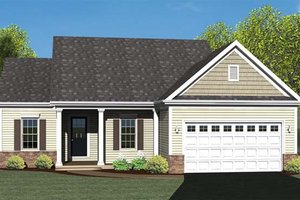 Colonial Exterior - Front Elevation Plan #1010-69